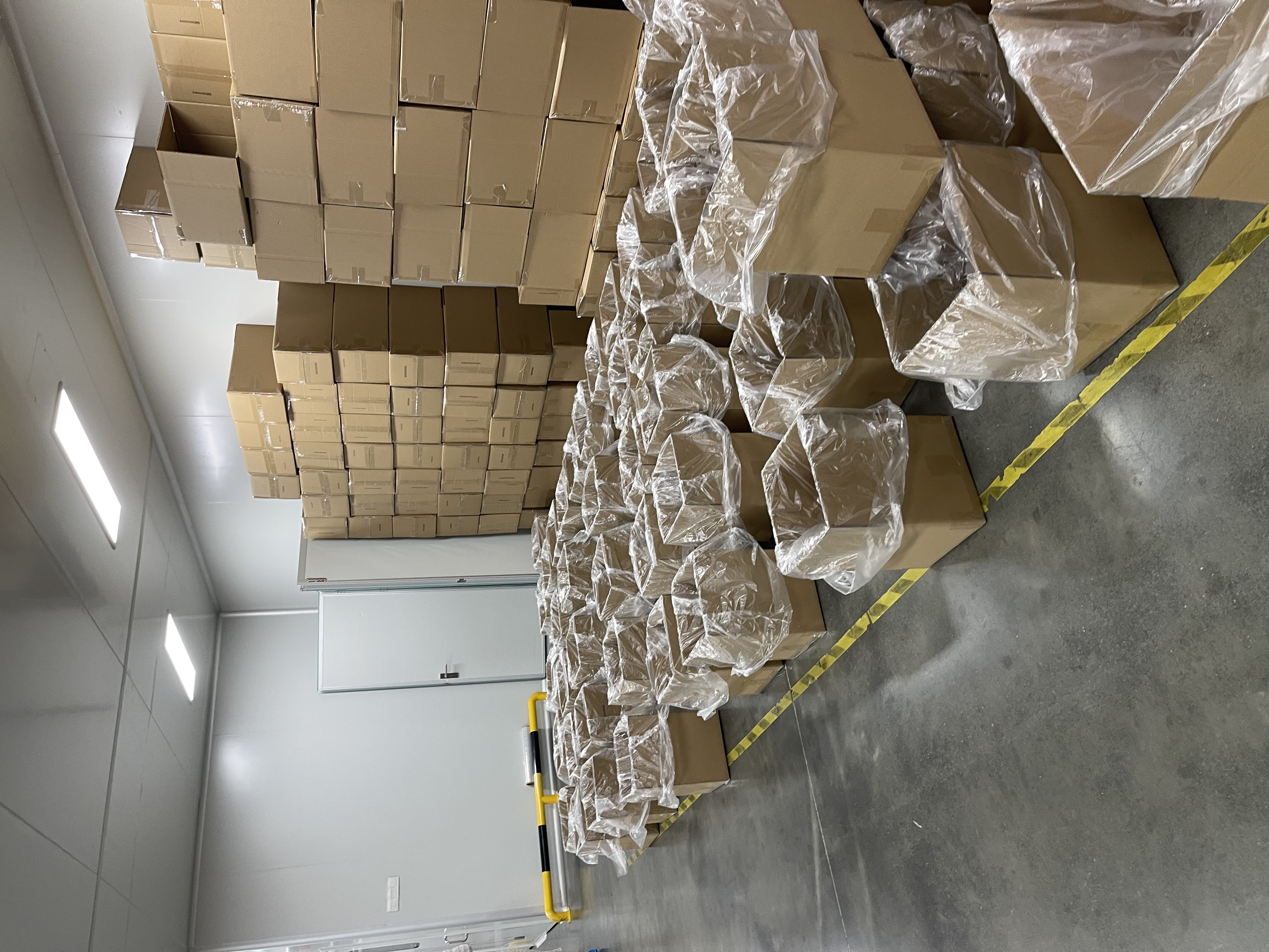 Shipping cartons 2 Additional shipping cartons and packaging materials in the BioPouches warehouse