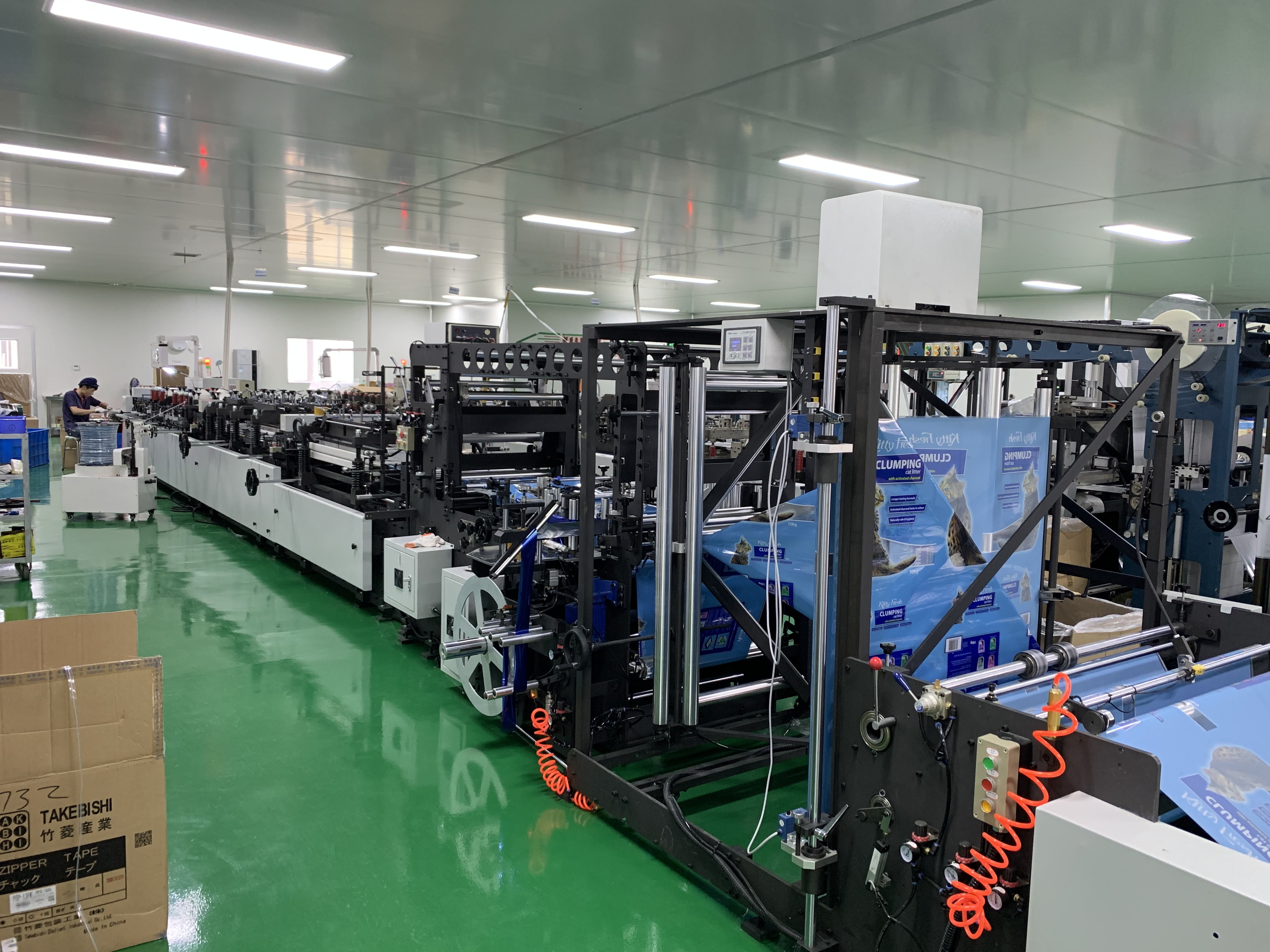 Bird's-eye view inside the BioPouches flexible packaging factory