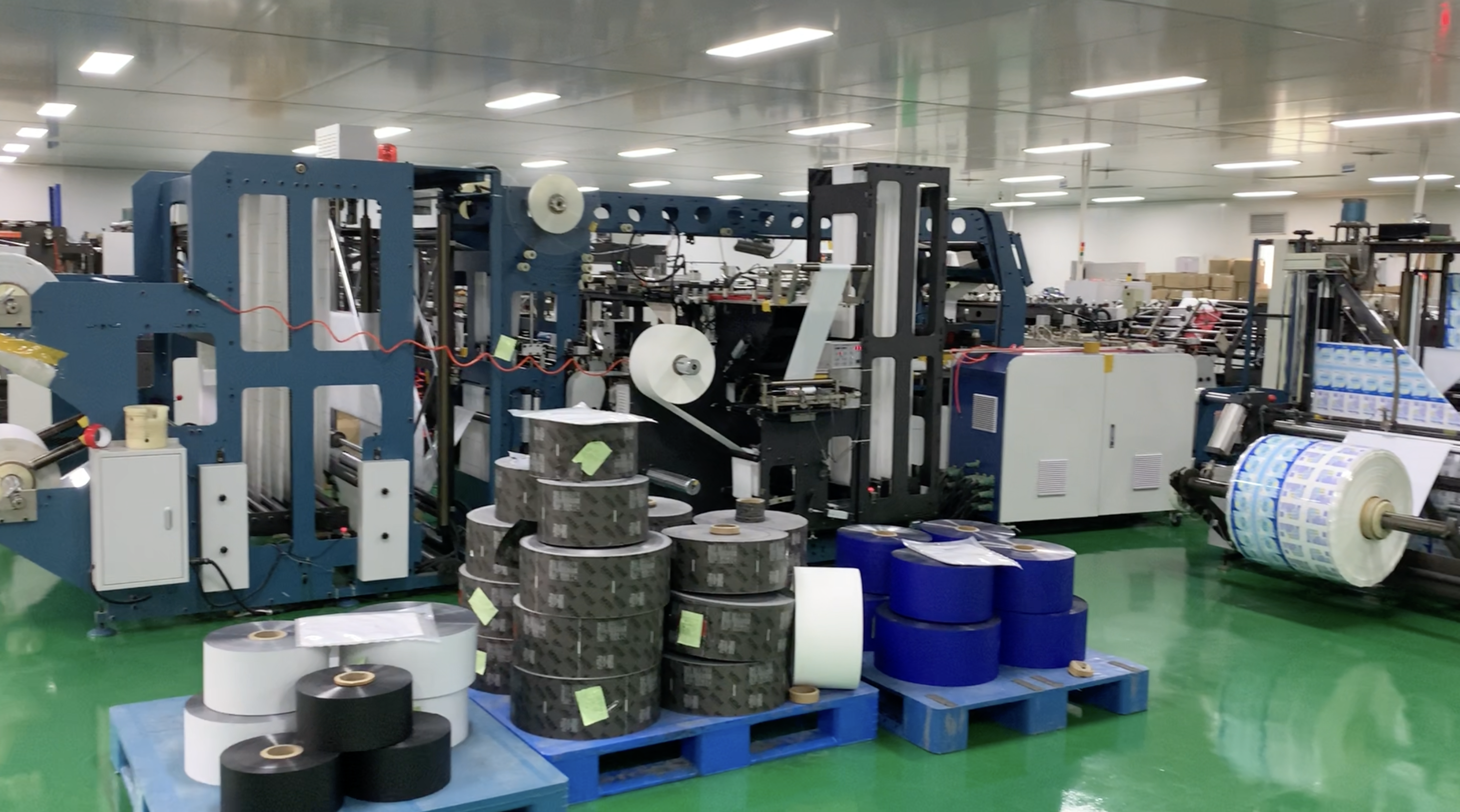 Production equipment and working areas inside the BioPouches factory