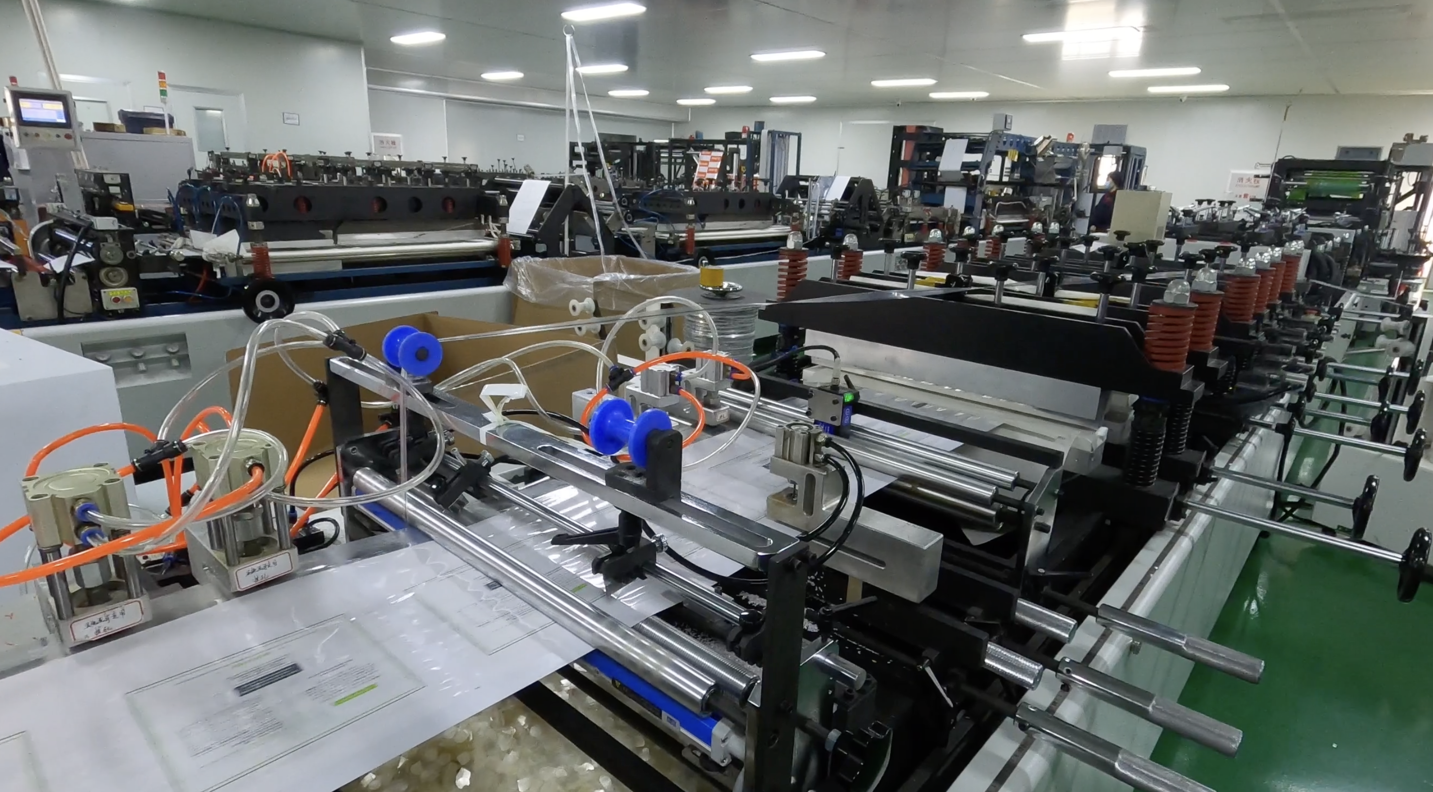 Cutting flexible packaging material during BioPouches production