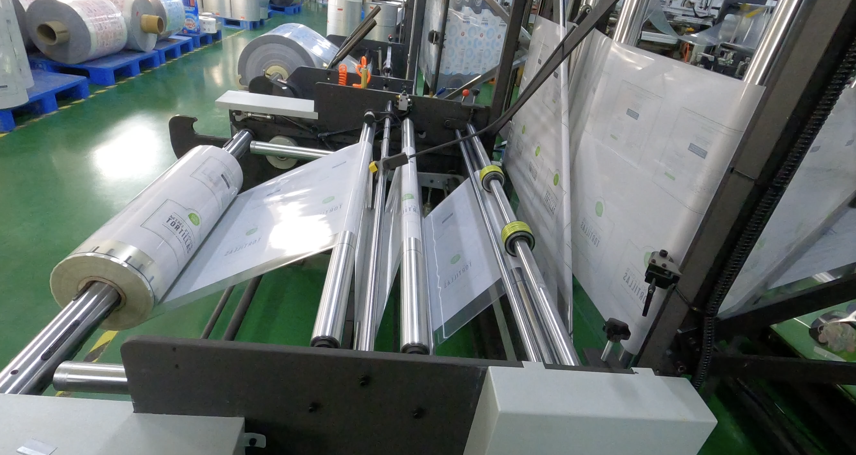 Printing flexible packaging material inside the BioPouches factory